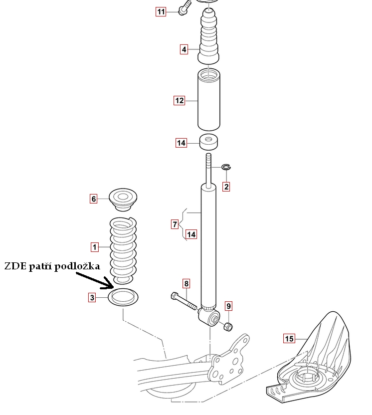 Podložky pod tlmiče Octavia 1 - 25mm sada
