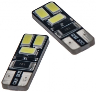LED žiarovka 12V s päticou T10 biela 6LED/5730SMD CANBUS