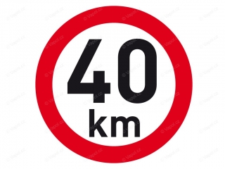 Samolepka reflexná rýchlosť 40 km, priemer 200 mm