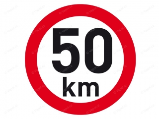 Samolepka reflexná rýchlosť 50 km, priemer 200 mm