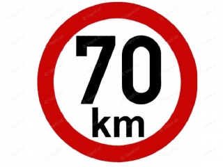 Samolepka reflexná rýchlosť 70 km, priemer 200 mm